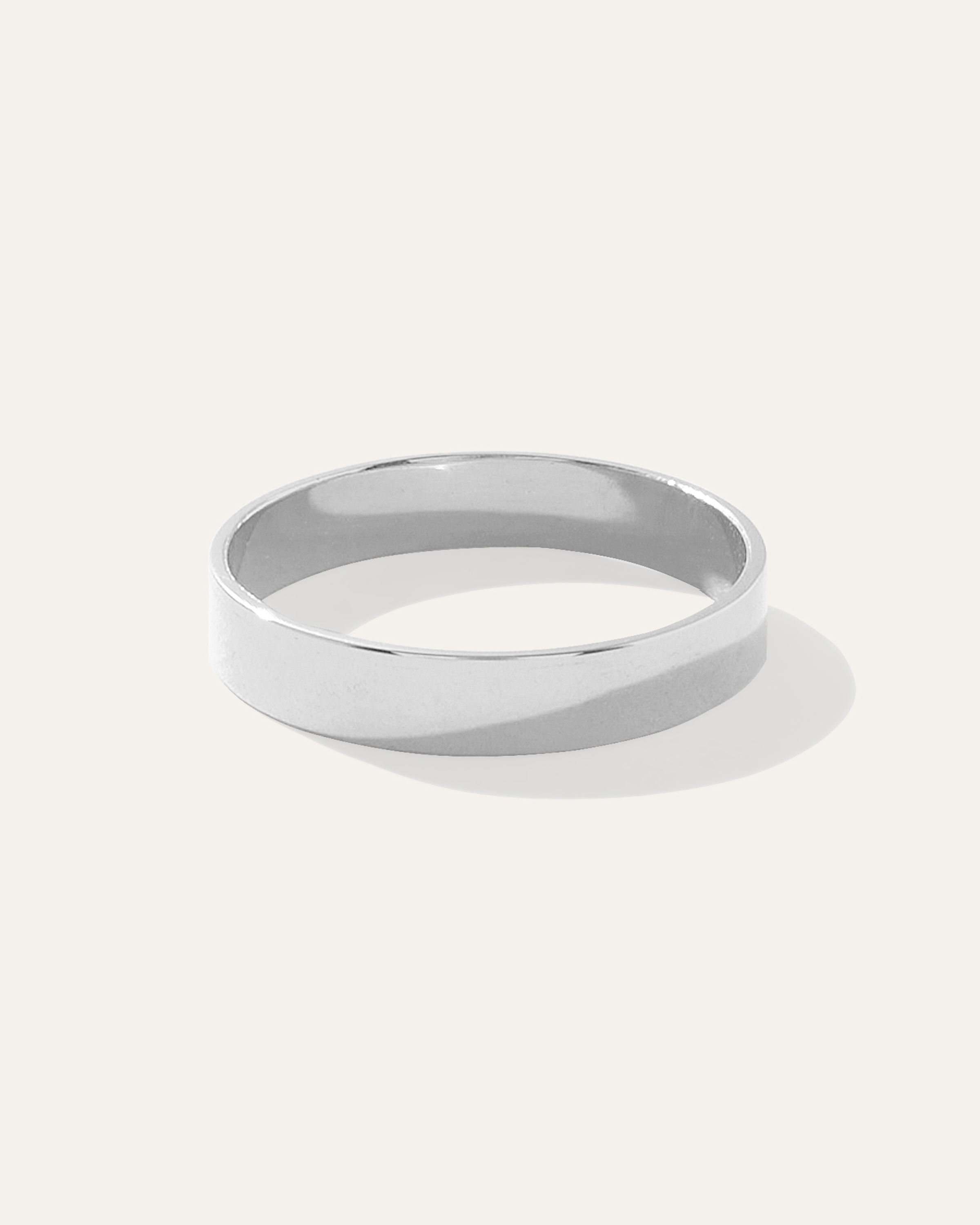 14K Gold Lightweight Flat Edge Band